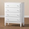 Baxton Studio Naomi and Transitional White Finished Wood 4-Drawer Bedroom Chest 168-10824 - alternate 2